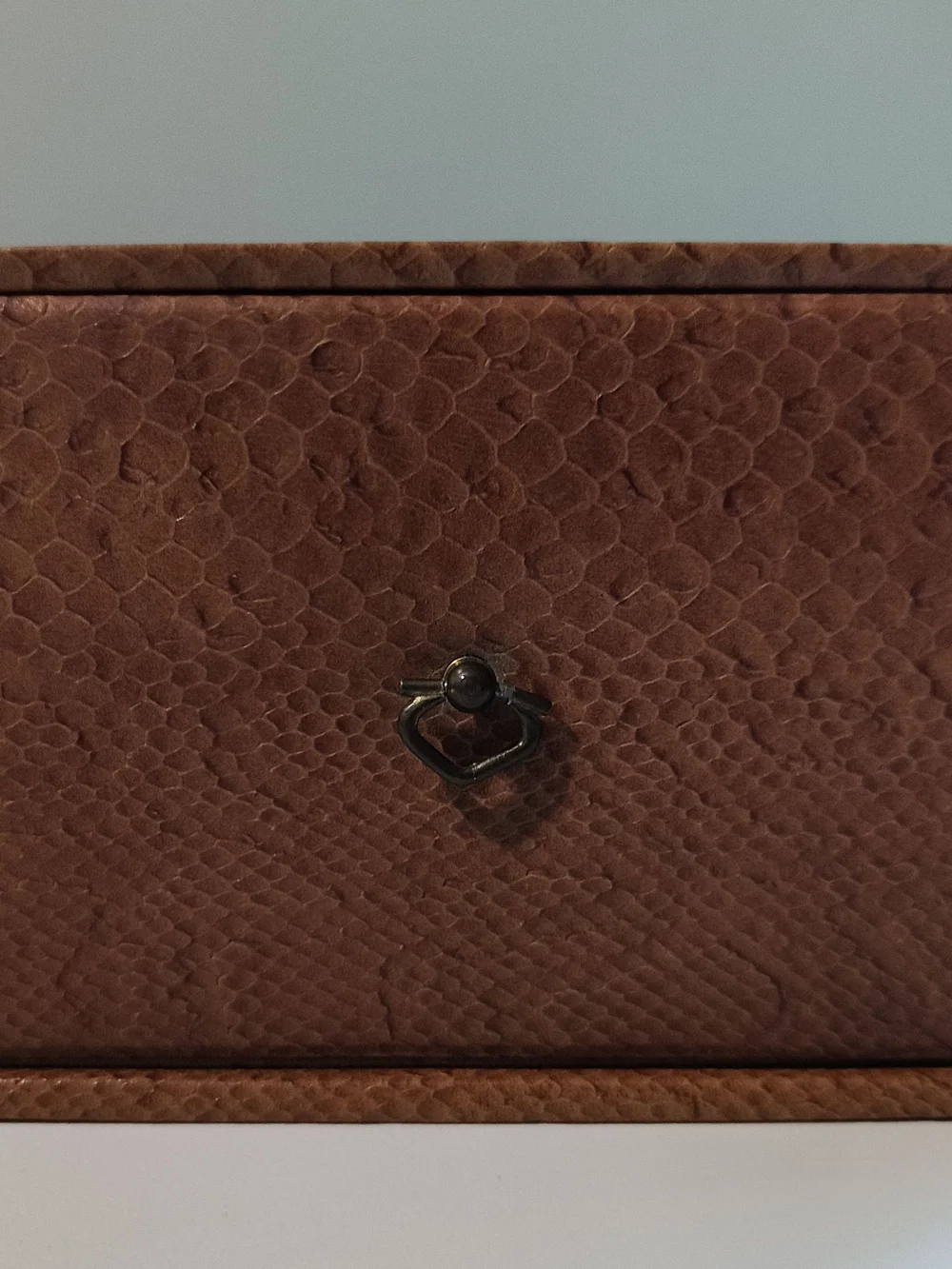 Fabergé Original Vintage Faux Leather Snake Skin Jewelry Box